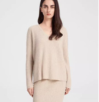 Ensemble pull et robe décontracté de luxe en maille côtelée pour femme, en coton biologique et nylon, nouvelle collection, vente en gros