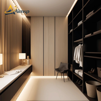 Armoire de chambre moderne en bois massif en forme de L avec coiffeuse et organisateur de vêtements – Meuble de salon durable