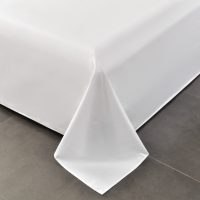Ensemble de literie de luxe avec sangles brodées, 4 pièces, housse de couette blanche pure pour hôtel 5 étoiles, vente en gros