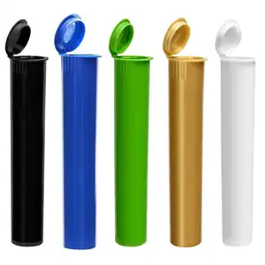 Tubo con tapa con bisagras de plástico con logotipo personalizado 22*82mm para 3 paquetes de tubo superior Pop a prueba de niños para fábrica de medicamentos