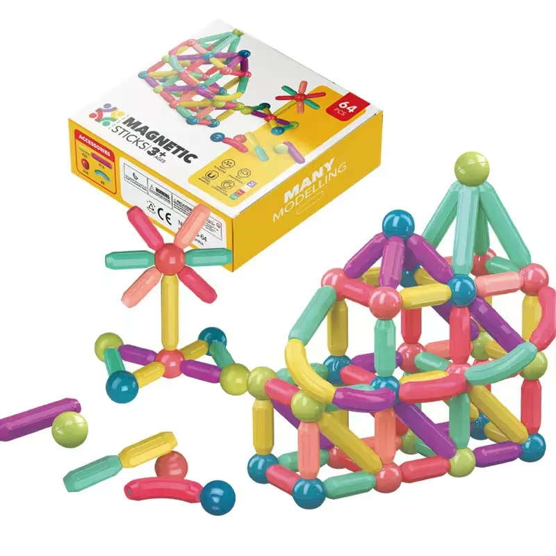 Groothandel Plastic Variëteit Magnetische Stokken Bouwstenen Educatieve Magnetische Stokken En Ballen Staaf Speelgoed Set Voor Kinderen Kinderen