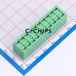 MX205V-5.0-10P-GN01-Cu-A Spring Terminal Block Through hole Component (THT),P=5mm Connector 1x10P 5mm Green Through Hole - Product Image 2