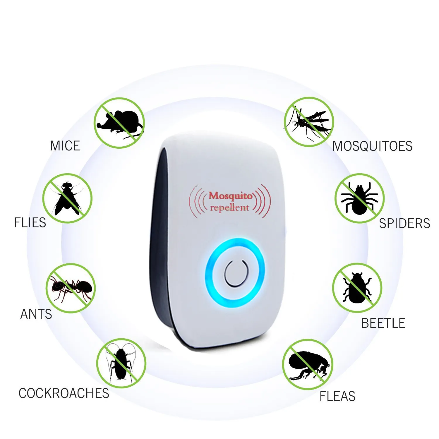 Ultrasound Mouse Cockroach Repeller Device Insect Rats Spiders Mosquito Killer Pest Control Household Pest