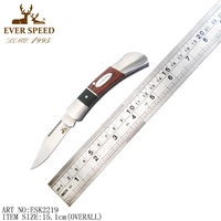 Couteau pliant de poche tactique de chasse de Camping en acier inoxydable de vente chaude avec l'outil de survie de poignée en bois personnalisable d'OEM de logo de laser