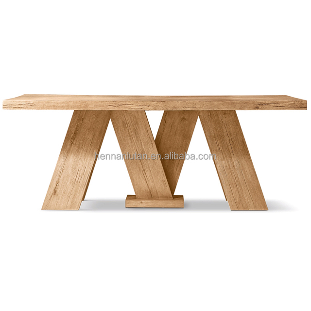 Handcraft White Oak Indoor Furniture Rectangular Dinning Wood Veneer Center Table