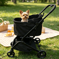 Poussette pliable automatique réglable et confortable en aluminium pour chien, chariot de transport personnalisé pour animaux de taille moyenne, chariot de voyage durable et lavable pour animaux de compagnie, pour l'extérieur