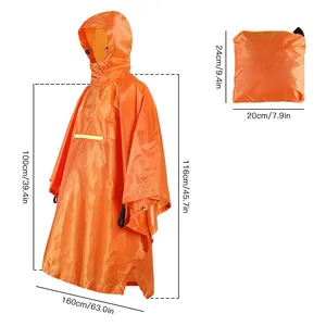רעיוני גשם פונצ 'ו עם grommet לולאות עבור רכיבה על אופניים מעיל גשם ומחסה רצפת מחצלת ואוהלים