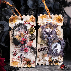 1 volume de <span class=keywords><strong>la</strong></span> série de poèmes Dark Night Poem, ruban adhésif à thème gothique, ruban de matériel DIY <span class=keywords><strong>pour</strong></span> carnet de notes - Product Image 4