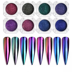 Poudre pour miroir caméléon métallique, 18 couleurs, paillettes, couleur chromée, pour vernis gel, décoration, vernis à ongles - Product Image 4