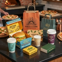 Sac en papier alimentaire personnalisé de qualité supérieure avec poignée pour la restauration à emporter, la livraison de repas et la livraison de nourriture