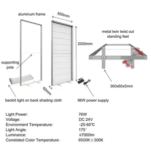 Trade Show Floor standing portable frame Backlit Display SEG light box cloth Freestanding LED Light Box for Exhibition