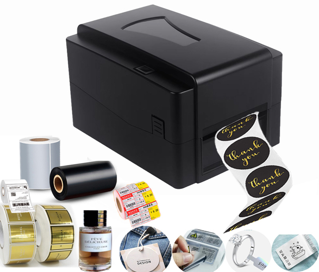 203-300DPI Gold Silver PET Sticker Printer Support Various Labels Printing Machine Gold and Black Label Thermal Transfer Printer