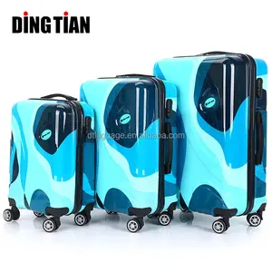 ABS + PC In Ấn Du Lịch Vali Hành Lý Túi Spinner Valise 4 En 1 Maletas Carryons Hành Lý Koffer Set Xu Hướng OEM ODM Nhà Máy