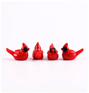 Figurines en résine miniatures de petits oiseaux rouges mignons de dessin animé, breloques pour enfants, vente en gros pour la décoration de la maison, du <span class=keywords><strong>jardin</strong></span> féerique et de l'aquarium - Product Image 2