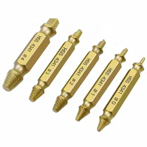 5Pcs Titanium 4341 Extractor Gebroken Draad Onderhoud Gereedschap Stud Schroef Removal Tool Schroevendraaier Schroevendraaier Impact Driver Bits