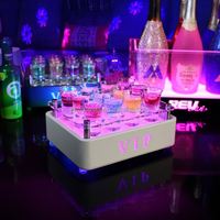 Nouveau plateau de tir personnalisé Led présentateur de bouteille Service VIP 12 trous porte-gobelet pour Restaurant Bar salon discothèque