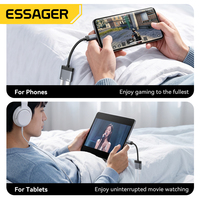 Câble adaptateur répartiteur audio et de charge USB Type C vers jack 3,5 mm 2-en-1 Essager ES-YP32 avec chargeur rapide USB-C PD 60W