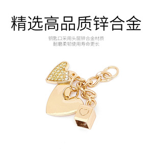Llavero de Aleación de Zinc en Forma de Corazón con Baño de Oro Claro, Regalo para Automovilistas, Souvenir Promocional - Product Image 3