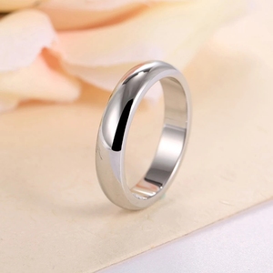 简约光滑不锈钢戒指订婚情侣戒指时尚珠宝饰品礼品戒指 - Product Image 4