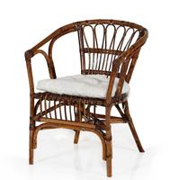 Fauteuil Merly capitonné en rotin, mobilier moderne pour salon et salle à manger, chaise élégante et confortable offrant un soutien inégalé