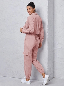 Offre Spéciale Ensemble de jogging en gros nouveau design à la mode Survêtement <span class=keywords><strong>cargo</strong></span> en velours côtelé pour femmes - Product Image 2