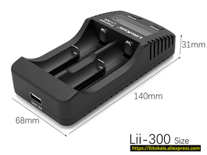 Chargeur rapide LiitoKala <span class=keywords><strong>Lii</strong></span>- 300 LED USB, chargeur intelligent rapide à 2 emplacements pour batteries lithium-ion 18650 26650 21700 et batteries NiMH - Product Image 3