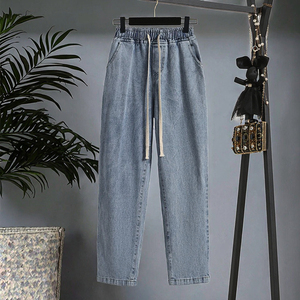 Jeans de Mezclilla Casuales Simples y Transpirables de Pierna Recta Regular de Cintura Alta para Mujer, Nueva Colección Otoño 2024, Venta al por Mayor de Boutique - Product Image 3