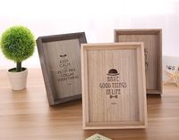 Marco de fotos de escritorio A4 hecho a mano para el hogar y la Oficina, marco de madera con ranura superior hecho de madera de pino