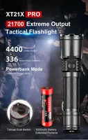 Lampe torche LED tactique professionnelle Klarus XT21X Pro, 4000 lumens, rechargeable, pour la défense personnelle, le camping, la chasse