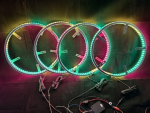Chất lượng cao 17 inch 8 Row RGB LED bánh xe vòng ánh sáng với ứng dụng và điều khiển từ xa - Product Image 5