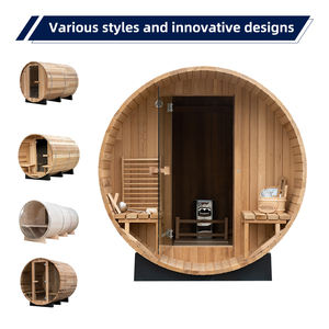Barrel Sauna Cabin <span class=keywords><strong>Baignoire</strong></span> spa pour bébé avec porche Sauna extérieur - Product Image 5