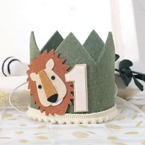 Décoration de fête d'anniversaire pour enfants, couronne de lion pour bébé d'un an, élégante coiffe - Product Image 2
