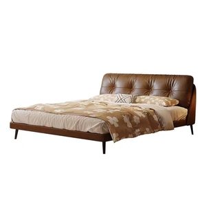 Offre Spéciale lit <span class=keywords><strong>en</strong></span> cuir marron avec <span class=keywords><strong>sommier</strong></span> <span class=keywords><strong>à</strong></span> <span class=keywords><strong>lattes</strong></span> bon support <span class=keywords><strong>pour</strong></span> le matelas 1.5m 1.8m lit avec <span class=keywords><strong>pieds</strong></span> <span class=keywords><strong>en</strong></span> métal - Product Image 1