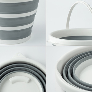 Portable <strong>Folding</strong> Plastic <strong>Bucket</strong> 10 Liter Thick Silicone <strong>Bucket</strong> Car Fishing Washing <strong>Bucket</strong> Living Room Camouflage Can Carry Home - Product Image 3