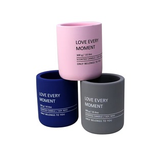 LTC37 Vente en gros de tasses à bougies en <span class=keywords><strong>ciment</strong></span> céramique multicolores Récipients vides mats sans couvercle pour cadeaux de mariage Décorations pour la maison - Product Image 6