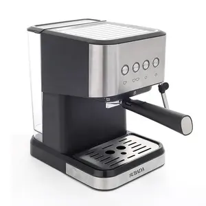 专业意大利快速咖啡机自动咖啡机家用不锈钢意大利咖啡机，带蒸汽牛奶起泡器