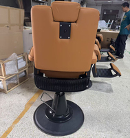 Chaise de salon de coiffure orange, moderne, inclinable, pivotante, robuste, pour coiffeur, vente chaude