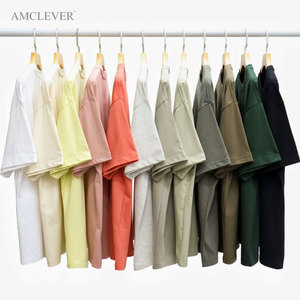 Camiseta de Hombre de Algodón Puro de 275g, Estilo Minimalista en Tonos Tierra, Corte Holgado, Estilo Retro, Ropa Urbana de Alta Calidad - Product Image 6