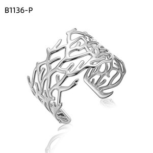 Amy Amy Fashion <b>Cuff</b> <b>Bracelet</b> <b>Silver</b> Plated Zinc Alloy Plant Shape Bohemia Style For Women Party Jewelry B1136 - Product Image 1