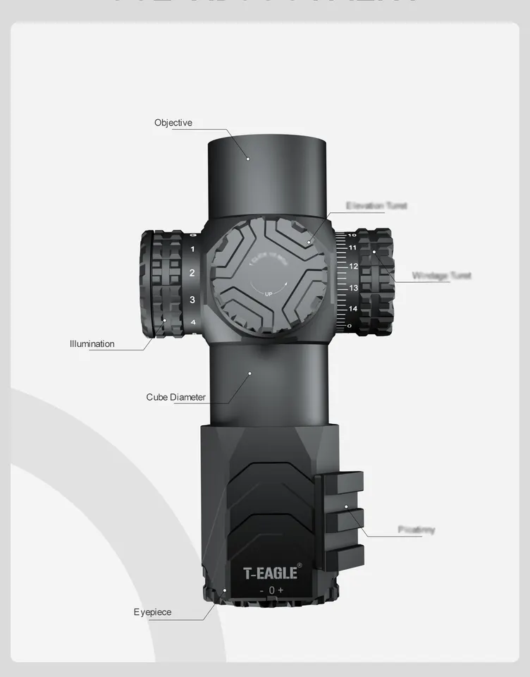 T-EAGLE MR PRO 3X30IR Shockproof Scope with Red Green Illumination