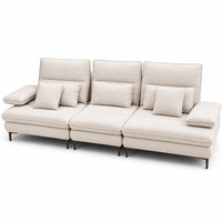 Modernes 3-Sitzer Modulares Sofa mit Weichen Kissen für das Wohnzimmer