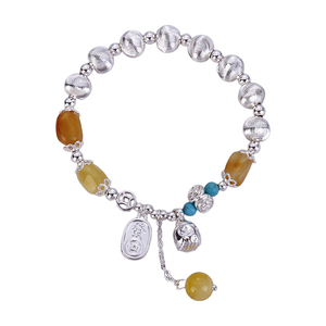 High <span class=keywords><strong>End</strong></span> kızların bilezik püskül kedi gözler servet çekmek ve servet marka kristal gümüş takı bilezik - Product Image 3