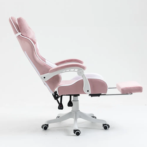 <span class=keywords><strong>Silla</strong></span> elevadora de tela de terciopelo <span class=keywords><strong>rosa</strong></span> de lujo con espuma viscoelástica, diseño minimalista, reposapiés de altura ajustable, para juegos de <span class=keywords><strong>ordenador</strong></span>, venta al por mayor - Product Image 4