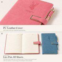 Carnet en cuir A5 cousu, 80 feuilles, avec attache pour stylo, carnet en cuir avec logo personnalisé, cadeau d'entreprise, fabrication en usine