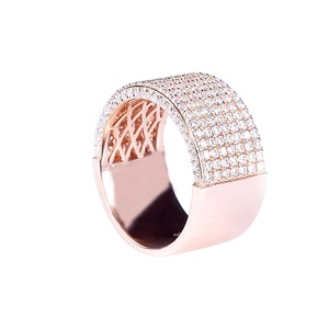 KIBO Hop Hop Custom Luxury Iced Out 모이 사 나이트 보석 대 한 망 18K <span class=keywords><strong>Real</strong></span> 큰 금 Band 링 대 한 망 - Product Image 6