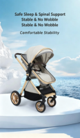 Poussette bébé réversible haut de gamme modèle S900, cadre en aluminium, pliable, amortisseur, 4 roues, plusieurs couleurs