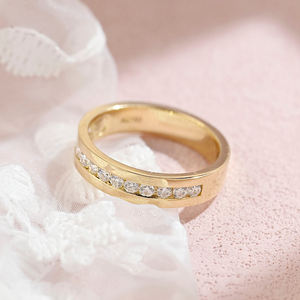 MaiYi Alliance de mariage pour homme en or massif 9K/14K/18K, large bande en or de 5 mm, bague en moissanite VVS pour homme pour un anniversaire - Product Image 2