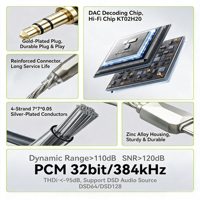 Cable de Audio USB-C a 3.5mm de Alta Fidelidad (Hi-Fi) DAC 32bit/384kHz, Cable Auxiliar de 4 Hilos Plateado para iPhone 16/Samsung, con Revestimiento de PVC