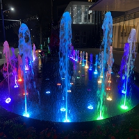 Fontaine musicale d'extérieur personnalisée pour plaza, avec jets lumineux LED RGB, pour projets de paysagisme commercial et de parcs