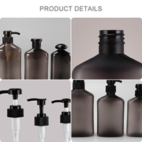 Shampooing Lotions Conteneur 300ml 500ml Clair Noir Blanc Pet Bouteilles En Plastique Fond Cosmétique Bouteille Lotion Emballage Bouteille